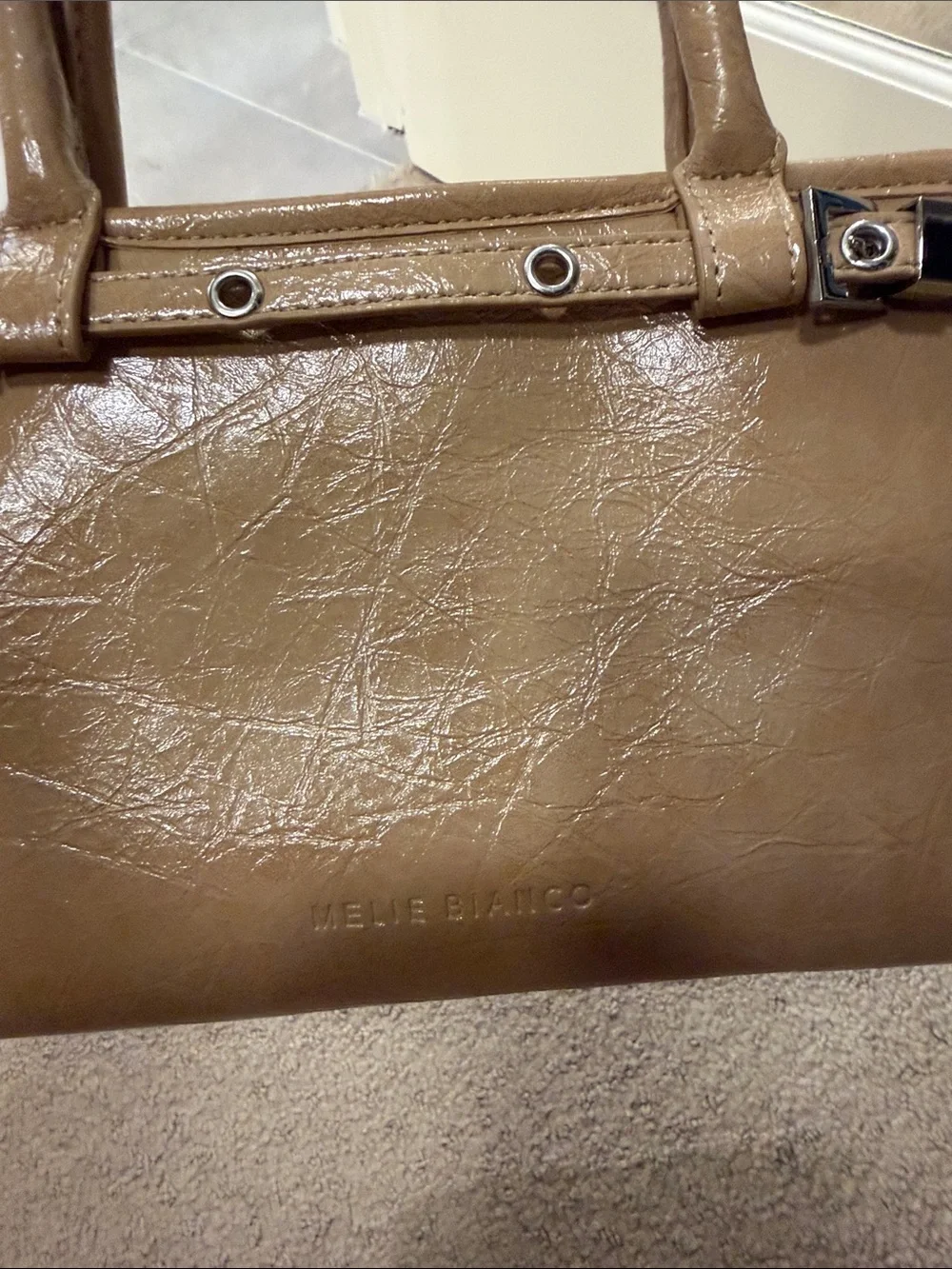 Melie Bianco Leather Structured Handbag